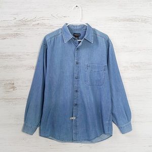 Blue Denim Chambray Button Up